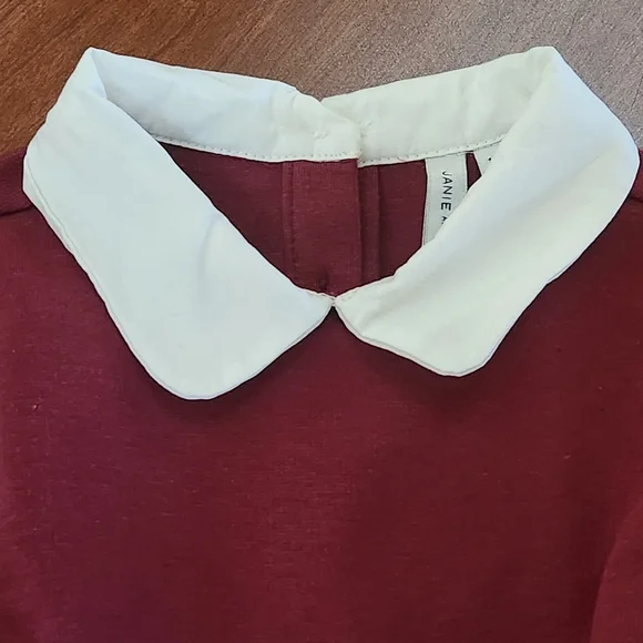 NWOT Janie and Jack Dainty Berry Ponte Collared Dress w/ Diaper Cover – 12–18M - Picture 5 of 10